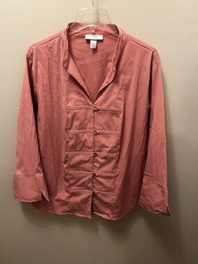Women's Dress Barn Pink Blouse/Jacket, Size 18W, Button Front, Stretch, Ex Cond!